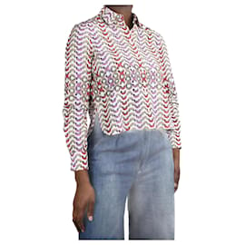 Alaïa-Multicoloured long-sleeved printed shirt - size FR 38-Multiple colors