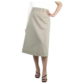 Bottega Veneta-Neutral Button up midi skirt - size UK 10-Other