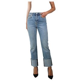 Proenza Schouler Calça jeans azul com perna larga e bainha virada para baixo - tamanho W26 Azul