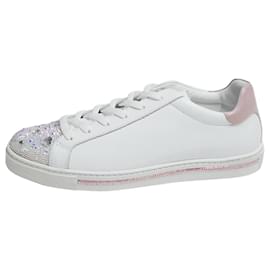 Rene Caovilla-Zapatillas blancas brillantes - talla UE 39-Blanco
