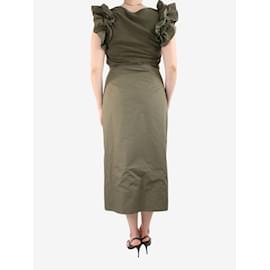Ulla Johnson-Green ruffle sleeved dress - size L-Green