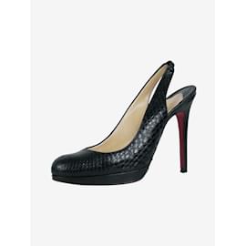Christian Louboutin-Black snake effect platform with stiletto heel - size EU 36-Black
