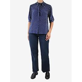 Céline-Blouse bleue à pois - taille FR 38-Bleu