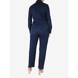Max Mara-Blue denim-look jumpsuit - size UK 10-Blue