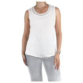 Claudie Pierlot Top sans manches crème à décolleté bijoux - Taille Taille de la marque 2 Écru
