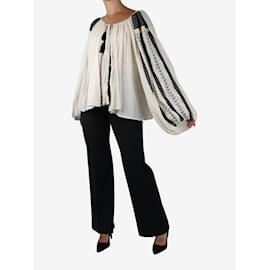 Autre Marque-Cream embroidered oversized blouse - One Size-Cream