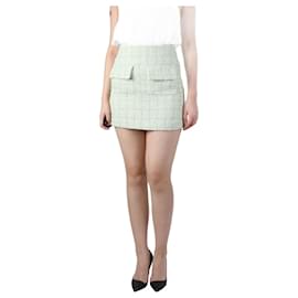 Maje-Green tweed front-pocket detail mini skirt - size FR 36-Green