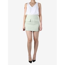 Maje-Green tweed front-pocket detail mini skirt - size FR 36-Green
