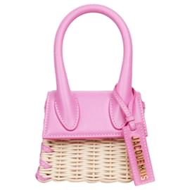 Jacquemus-Rosa Mini-Chiquito-Tasche aus Korbgeflecht-Pink