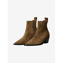Anine Bing-Brown suede ankle boots - size EU 38-Brown