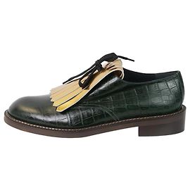 Marni Grüne Lederschuhe mit Fransen – Größe EU 40 Grün