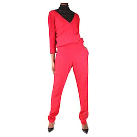 Ba&Sh-Red v-neck straight-leg jumpsuit - size 1-Red
