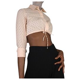 Alaïa Rosa kurzes besticktes Hemd – Größe FR 36 Pink