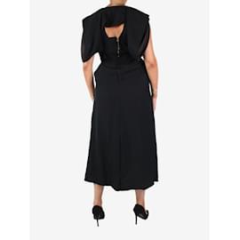 Bottega Veneta-Black square neckline asymmetric midi dress - size IT 38-Black