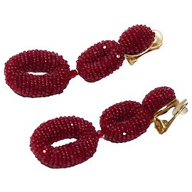 Oscar de la Renta Orecchini a clip pendenti rossi Rosso