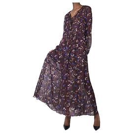 Dorothée Schumacher Vestido largo con estampado floral burdeos y combinación - talla 3 Burdeos
