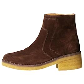 Apc Brown suede ankle boots - size EU 37 Brown