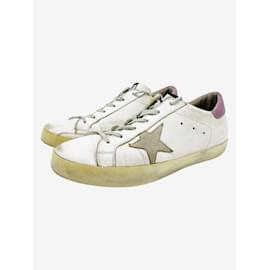 Golden Goose-White leather lace up trainers - size EU 41-Other