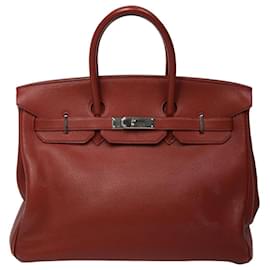 Hermès-Red 2001 Birkin 35 Bag in Togo Leather-Other
