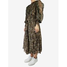 Ulla Johnson-Brown long sleeve patterned dress - size UK 10-Other