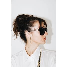 Chanel-Occhiali da sole oversize neri-Nero