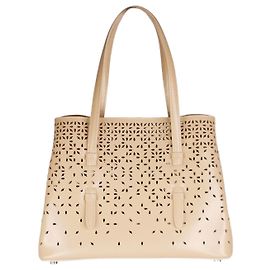 Alaïa Neutral laser cutout top handle bag Other