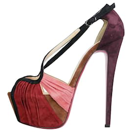 Christian Louboutin-Christian Louboutin Multi suede platform heels - size EU 39-Multiple colors