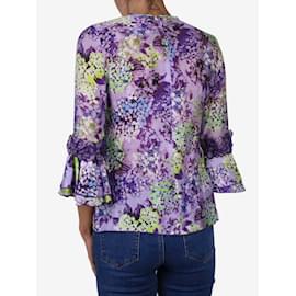 Andrew GN-Blusa roxa com babados e estampa floral - tamanho FR 36-Roxo