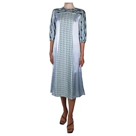 Stella Mc Cartney-Blue printed midi dress - size UK 8-Blue