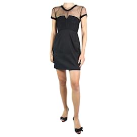 The Kooples-Black lace mesh embroidered mini dress - size EU 38-Other