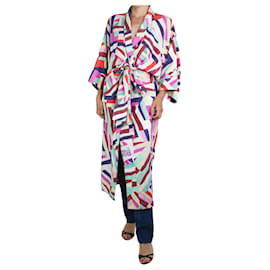 Chanel-Multi abstract printed wrap dress with belt - size FR 34-Multiple colors
