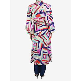Chanel-Robe portefeuille imprimé multi abstrait avec ceinture - taille FR 34-Multicolore