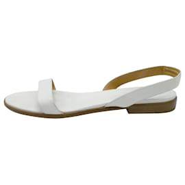 Hermès-Sandalias destalonadas blancas - talla UE 37-Otro
