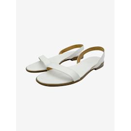 Hermès-Sandálias tipo slingback brancas - tamanho UE 37-Outro