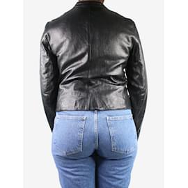 Dolce & Gabbana-Black crinkled leather jacket - size IT 48-Black