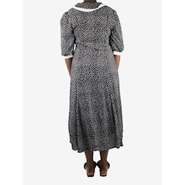 Autre Marque-Schwarzes Kleid mit Polka-Dot-Kragen – Größe UK 12-Schwarz