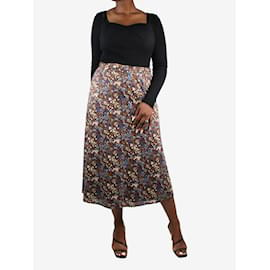 Reformation-Falda midi con estampado floral marrón - talla US 10-Castaño