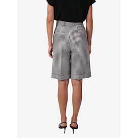 Christian Dior-Black knee-length wide-leg shorts - size FR 38-Black,White