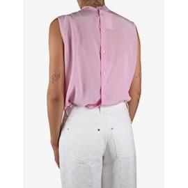 Miu Miu-Pink silk sleeveless tie front top - size IT 46-Pink