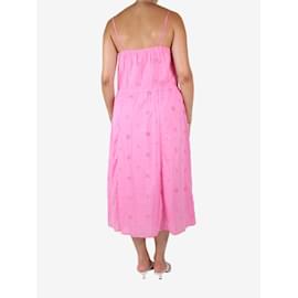 Velvet-Pink sleeveless floral midi dress - size XS-Pink
