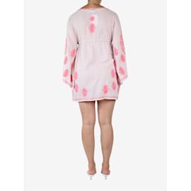 Melissa Odabash-Pink embroidered self-tie kaftan - size UK 8-Pink