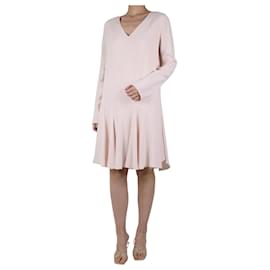 Chloé-Pink v-neck dress - size UK 12-Pink