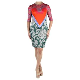 Peter Pilotto-Multicolour printed bodycon silk midi dress - size UK 10-Multiple colors