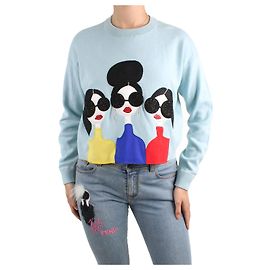 Alice + Olivia Pull boxy bleu brodé - taille S Bleu