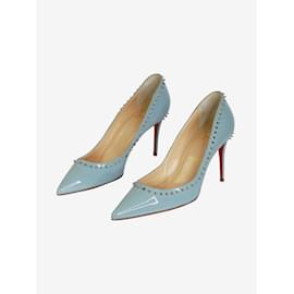 Christian Louboutin-Blue stud embellished pointed-toe heels - size EU 37-Blue