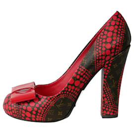 Autre Marque-Red print platform high heels - size EU 37.5-Red