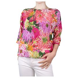 Weekend Max Mara Pink silk floral printed top - size UK 10 Pink