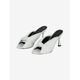 Balenciaga-White leather knot sandal heels - size EU 37-White