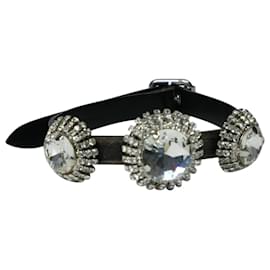 Miu Miu-Cinturón negro con detalles de cristales-Otro