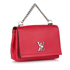 Louis Vuitton-Bandolera Lockme II BB de piel en rojo-Otro